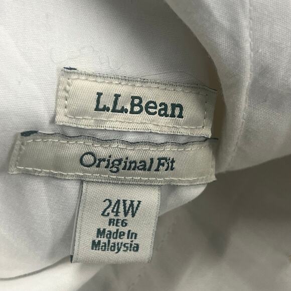 L.L.Bean Women's Orignal Fit Capri Pant High Rise Solid Cream Size 24 - Picture 3 of 4